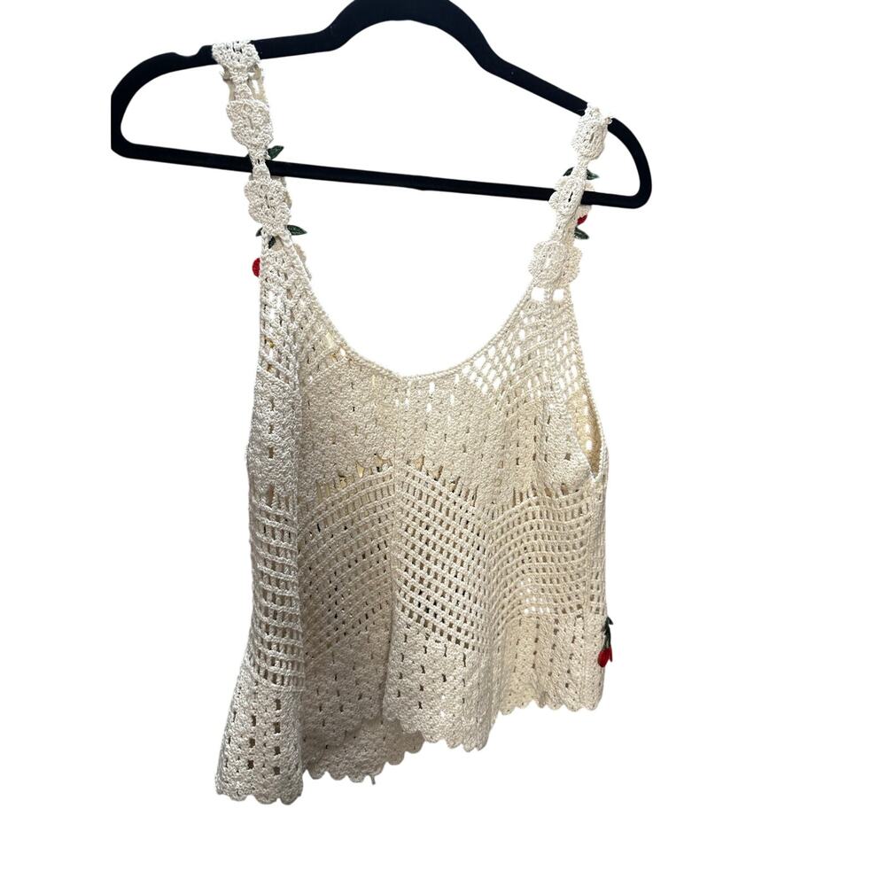 287-Rebellion Boho Crochet Tank size L NWT / PTP 17 - Picture 3 of 4